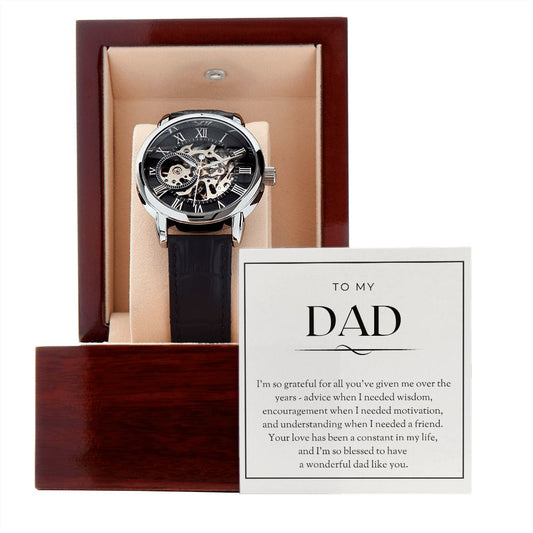 TO MY DAD - Constant In My Life (Men's Openwork Watch)