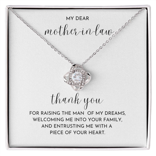 MOTHER-IN-LAW - Thank You For Entrusting Me With A Piece Of Your Heart (Love Knot Necklace)