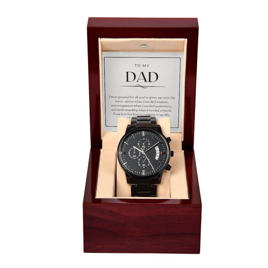 TO MY DAD - Constant In My Life (Black Chronograph Watch)