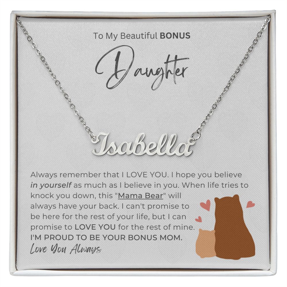 BEAUTIFUL BONUS DAUGHTER - Promise To Love You (Custom Name Necklace)