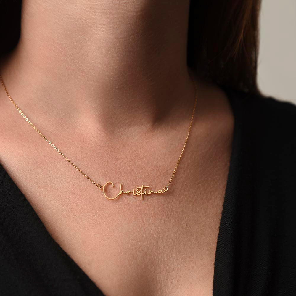 BEAUTIFUL BONUS DAUGHTER - Promise To Love You (Signature Name Necklace)