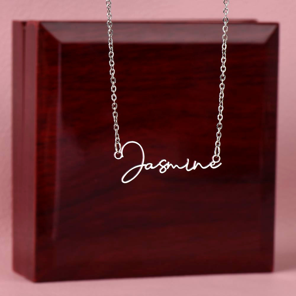 BEAUTIFUL BONUS DAUGHTER - Promise To Love You (Signature Name Necklace)