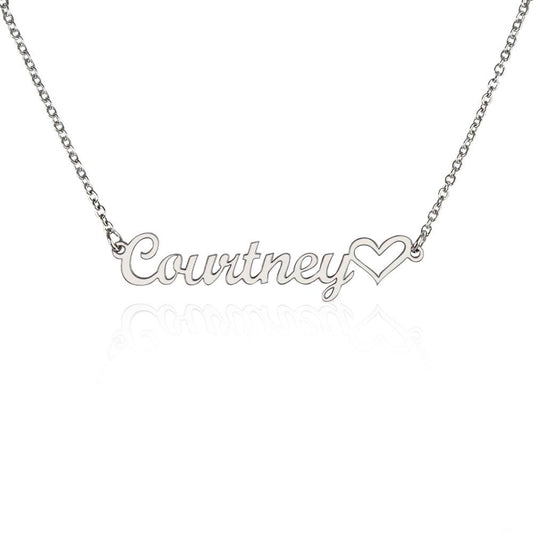 Name Necklace w/Heart (no message card)