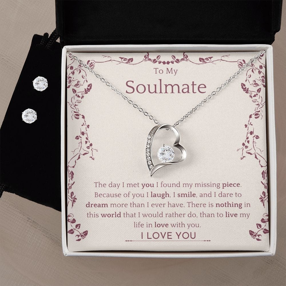 TO MY SOULMATE - In Love With You (Forever Love Necklace AND Earring Set)