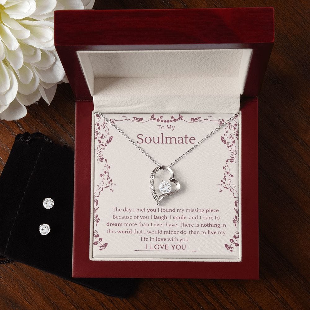 TO MY SOULMATE - In Love With You (Forever Love Necklace AND Earring Set)