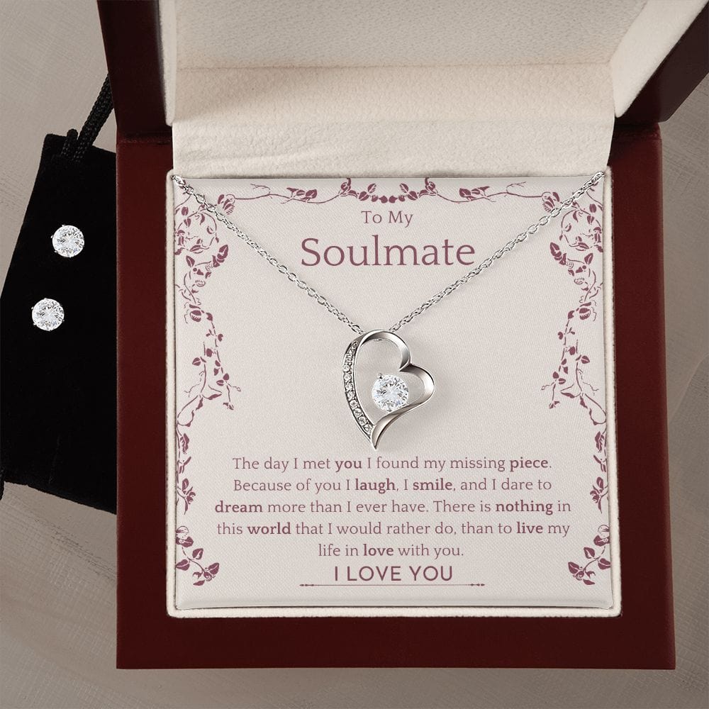 TO MY SOULMATE - In Love With You (Forever Love Necklace AND Earring Set)