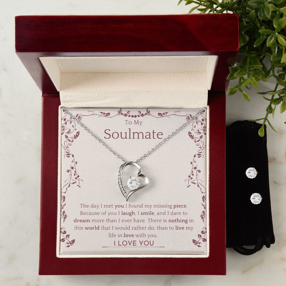 TO MY SOULMATE - In Love With You (Forever Love Necklace AND Earring Set)